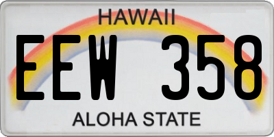 HI license plate EEW358