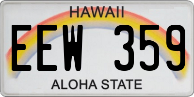HI license plate EEW359