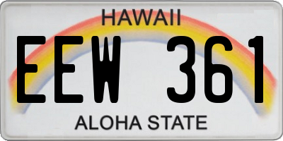 HI license plate EEW361
