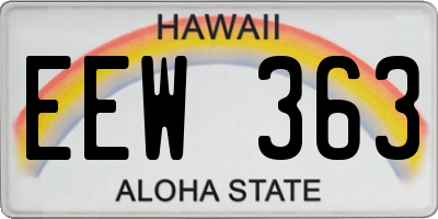 HI license plate EEW363