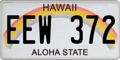 HI license plate EEW372