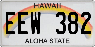 HI license plate EEW382