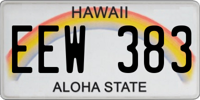 HI license plate EEW383