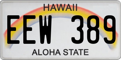 HI license plate EEW389