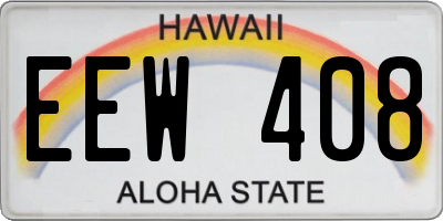 HI license plate EEW408