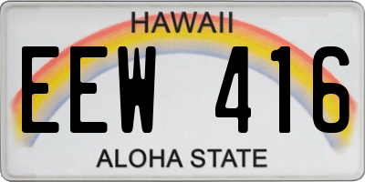 HI license plate EEW416