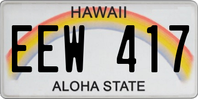 HI license plate EEW417