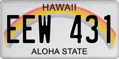 HI license plate EEW431