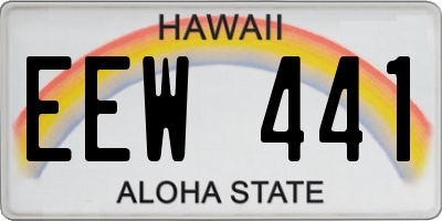HI license plate EEW441