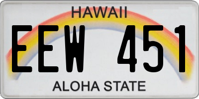 HI license plate EEW451