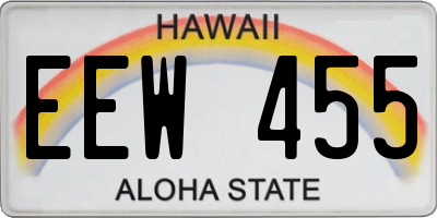 HI license plate EEW455