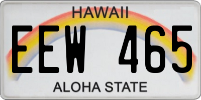 HI license plate EEW465