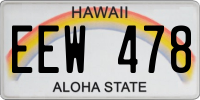 HI license plate EEW478