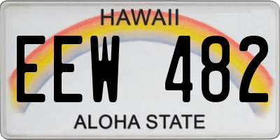HI license plate EEW482