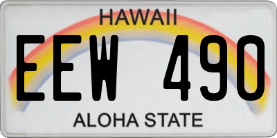 HI license plate EEW490