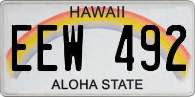 HI license plate EEW492