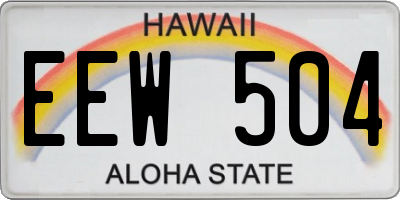 HI license plate EEW504