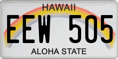 HI license plate EEW505