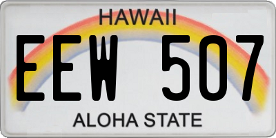 HI license plate EEW507