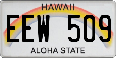 HI license plate EEW509
