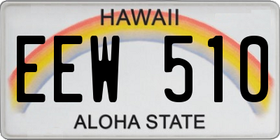 HI license plate EEW510