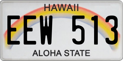 HI license plate EEW513