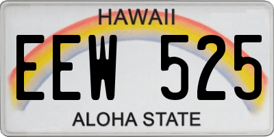HI license plate EEW525