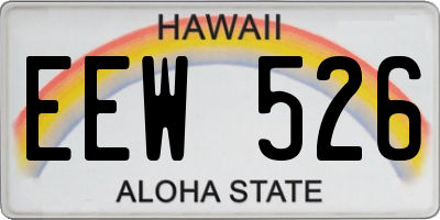 HI license plate EEW526