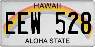 HI license plate EEW528
