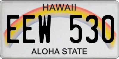 HI license plate EEW530