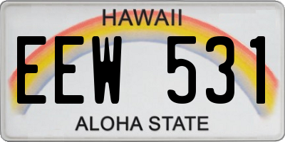 HI license plate EEW531
