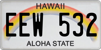 HI license plate EEW532