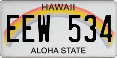 HI license plate EEW534