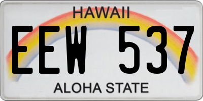HI license plate EEW537