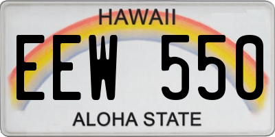 HI license plate EEW550