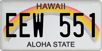 HI license plate EEW551