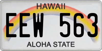 HI license plate EEW563