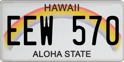HI license plate EEW570