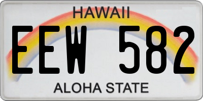 HI license plate EEW582