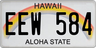 HI license plate EEW584