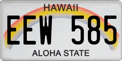 HI license plate EEW585