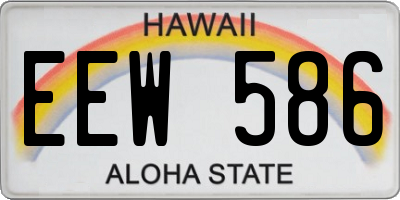 HI license plate EEW586