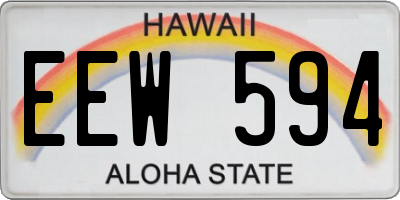 HI license plate EEW594