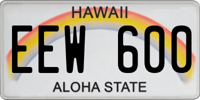 HI license plate EEW600