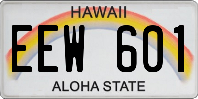 HI license plate EEW601