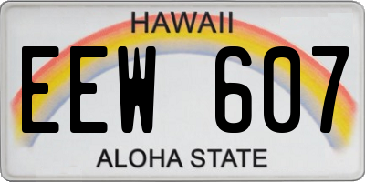 HI license plate EEW607