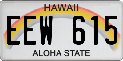 HI license plate EEW615