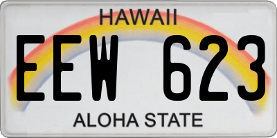 HI license plate EEW623