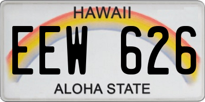 HI license plate EEW626