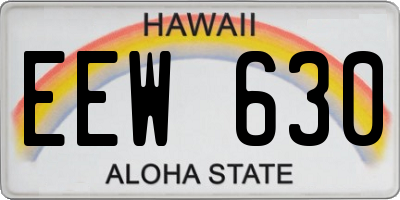 HI license plate EEW630